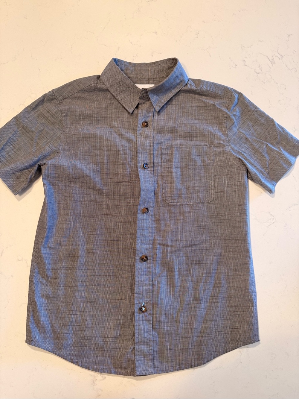 Boy’s Short-Sleeve Button-Up Shirt - Gray